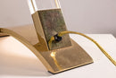 Set of 3 Vintage Grupo MCI Brass and Lucite Desk Lamps