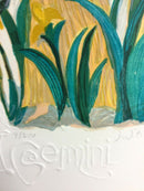 Mid Century Modern Unframed Gemini Zodiac Judith Bledsoe Hand Signed Lithograph