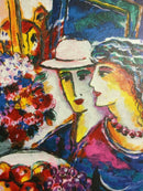 Modern Unframed Winged Violinist Zamy Steynovitz Signed Seriolithograph Canvas