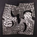 Signed Curtis Jere 1999 Pair of Puzzle Piece Brushed Metal Wall Sculptures