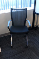 Contemporary Modern Mesh and Chrome Mayline Valore Stackable Side Office Chairs
