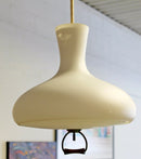 Mid Century Modern Danish White Glass Pendant Ceiling Hanging Light Fixture