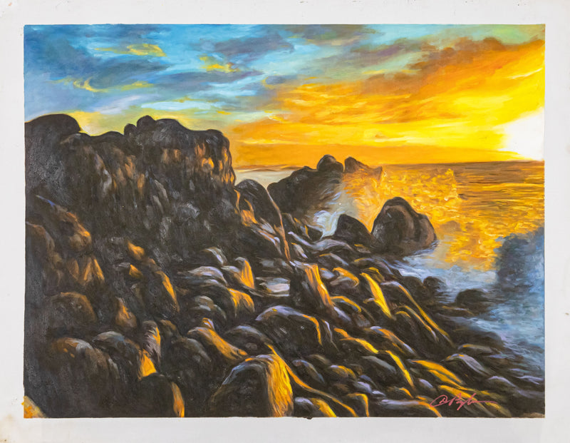 Dominic Pangborn Coastal Waves Painting Unframed