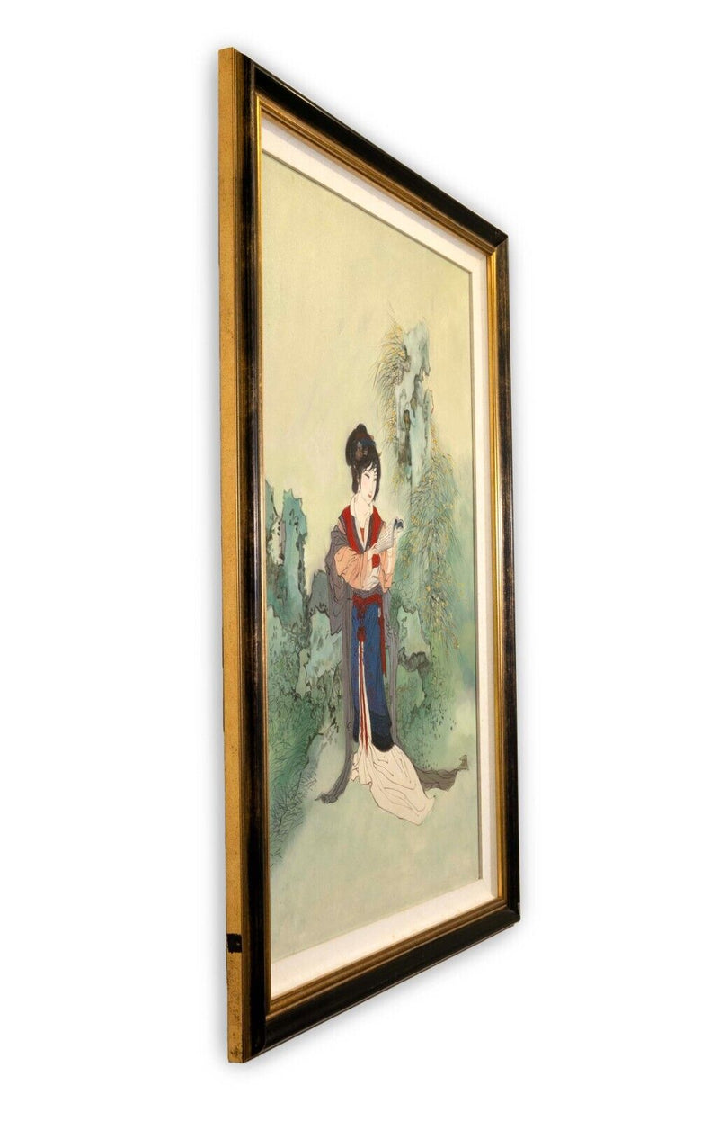 Hua Sanchuan Young Woman Reading Contemporary Figurative Asian Acrylic Painting