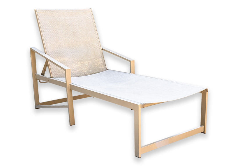 Set of 4 Pavilion Aventura Modern Outdoor Patio Beige Chaise Lounge Chairs