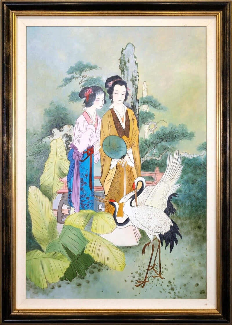 Hua Sanchuan Beauty with Eyebrows Contemporary Figurative Asian Acrylic Painting