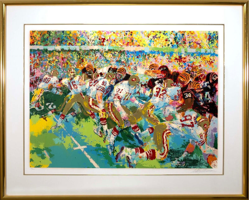 Leroy Neiman Silverdome Super Bowl Signed Silkscreen on Paper 33/300 Framed 1982