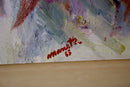 Manette Van Hamel Signed Abstract Expressionist Oil Painting on Canvas 1970s