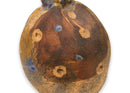 Modern Pomegranate Raku Ceramic Sculpture with Blue and Gold Glaze Signed