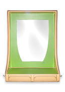 Set of 8 Vintage Retro Space Age Hair Salon Mirror Units in Lime Green & Taupe
