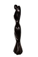 Postmodern Dancing Couple Ironwood Solid Wood Carved Sculpture