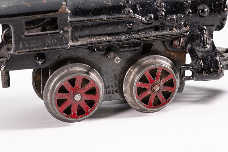 Ives Locomotive Coal Car No. 11 Windup Antique Toy Train Lithographed Tinplate