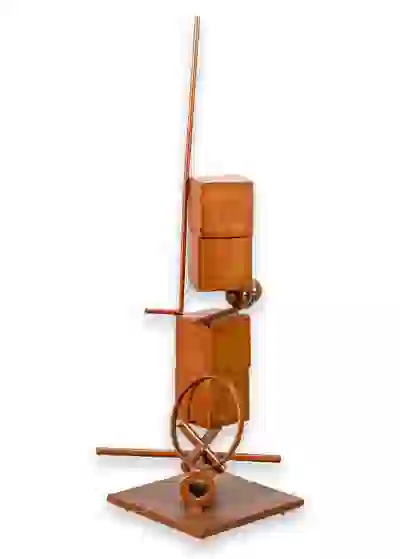 Fletcher Benton Untitled (Blocks on Blocks) Contemporary Welded Steel Sculpture