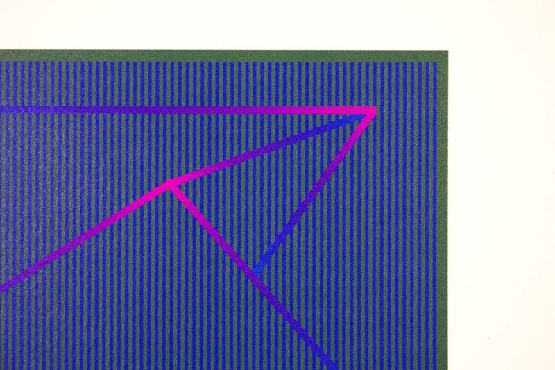 Julian Stanczak Lineal Embrace - Purple Signed Op Art Serigraph on Paper EA UF