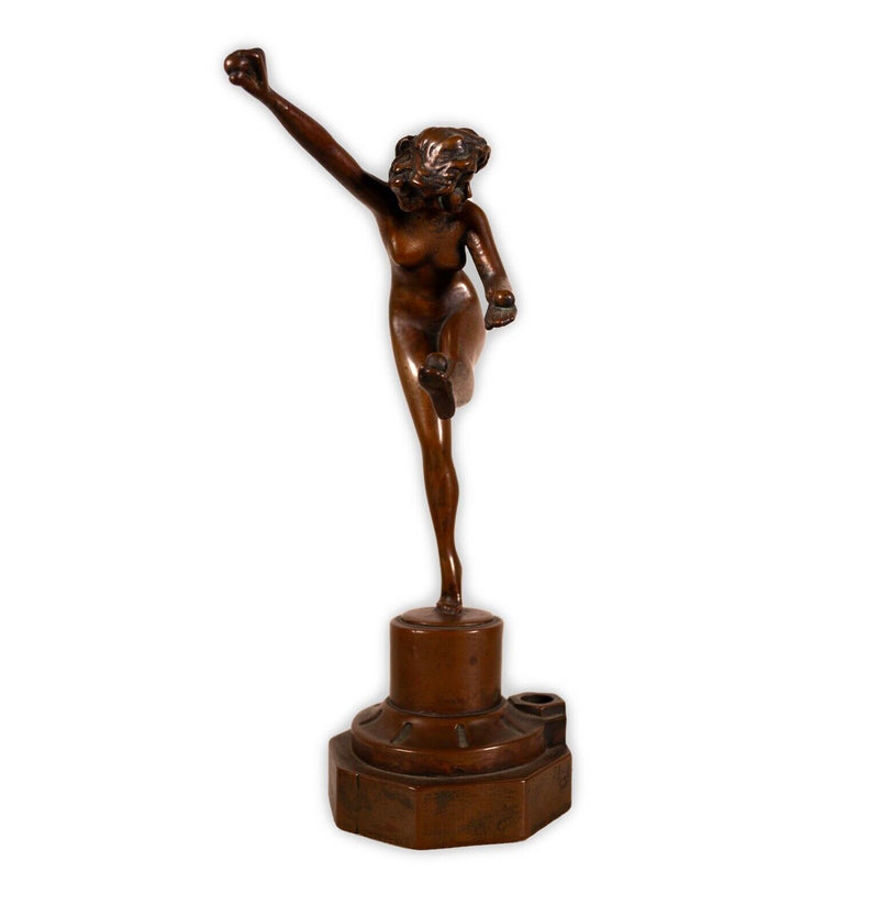 Claire Jeanne Roberte Colinet The Juggler Pen Holder Art Deco Bronze Nude Sculpt