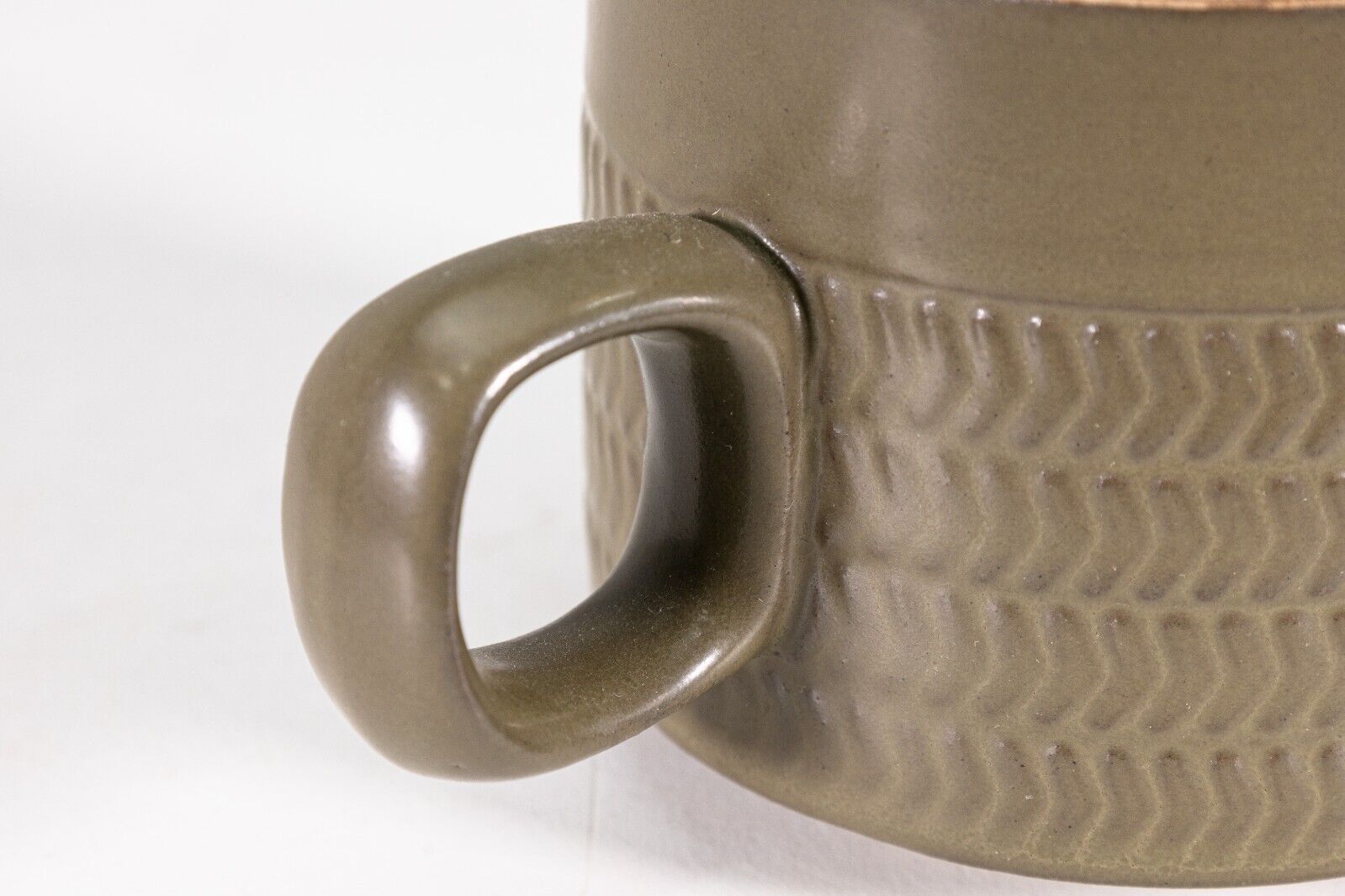 【P0004】デンビーケーキ皿セット / Denby Sideplate Set 35 Piece Vintage Denby Camelot Chevron Dark Green English Dish Set