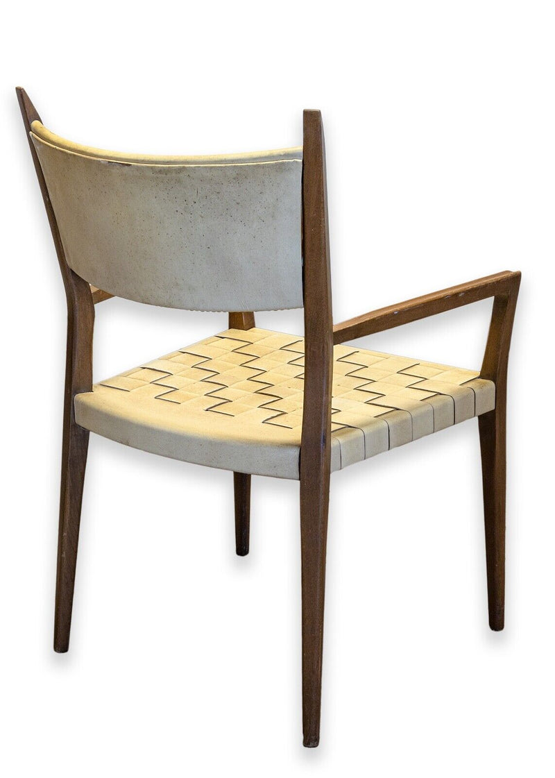 Paul McCobb Protype III Armchair for Calvin Furniture Co. Woven Leather & Wood