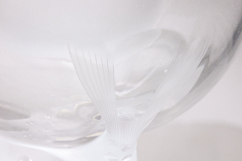 Lalique "Igor" Crystal Glass Caviar Server Dish with Dolphin Finial Lid