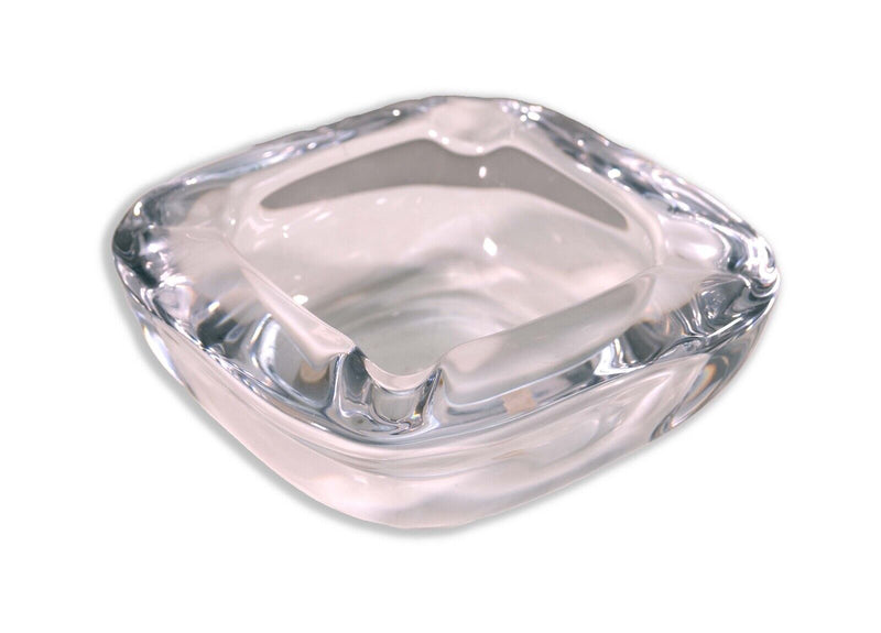 Lucid Crystal Glass Shell Ashtray by Art Vannes France 1970