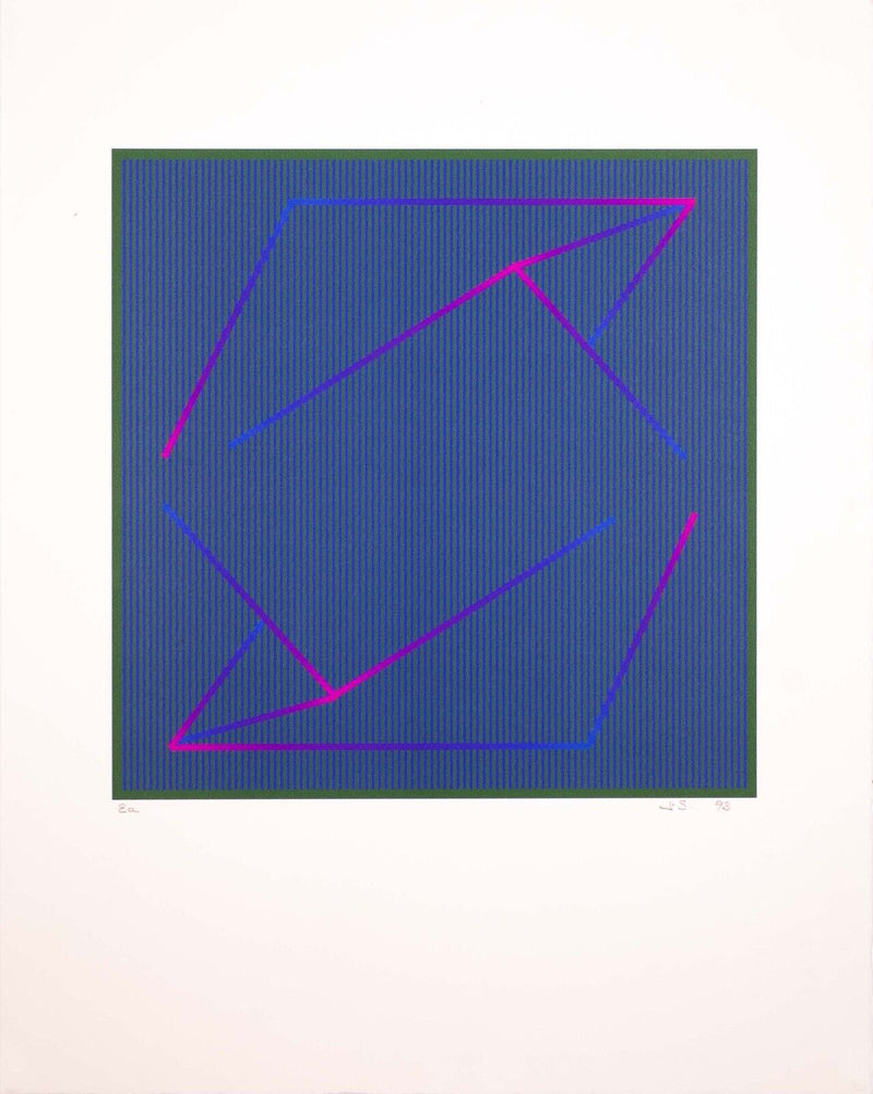 Julian Stanczak Lineal Embrace - Purple Signed Op Art Serigraph on Paper EA UF