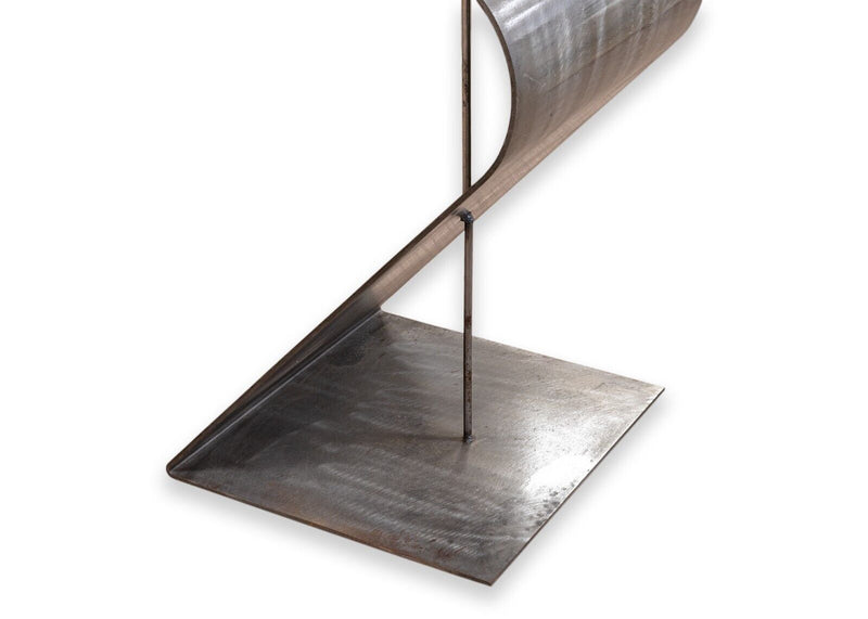 Postmodern Metal Steel Curved Sculptural Pedestal Display Base 1970s