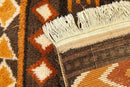 Mid Century Modern Aztec Style Vintage Brown and Orange Area Rug Fiber Carpet