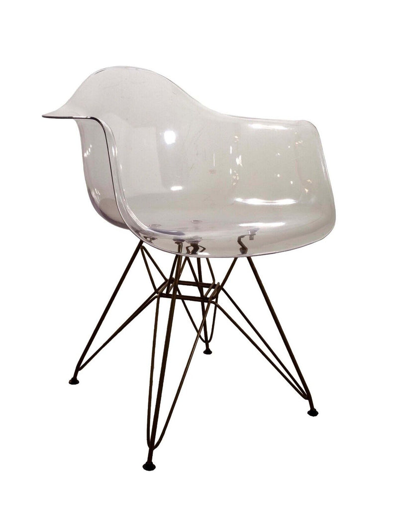 Herman Miller Eames Style Acrylic Molded Armchair Vintage Mid Century Modern