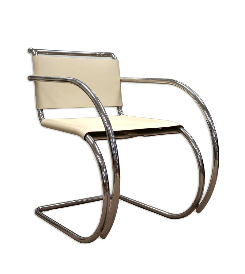 Mies Van Der Rohe Tubular Chrome Arm Chair Mid Century Modern