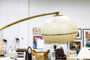 Brass and Acrylic Mid Century Modern Arc Floor Lamp with Marble Base