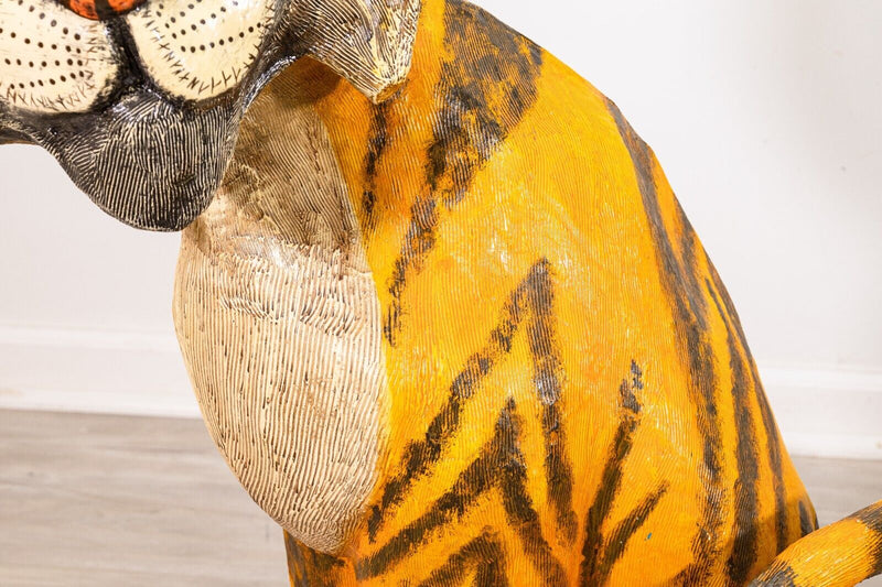 Jeanne Valentine S.A. Tiger Mid-Century Modern Papier-Mache Sculpture 1960s