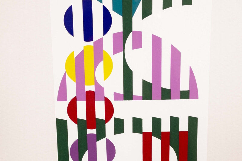 Yaacov Agam Peace of Time Signed Op Art Lithograph in Colors 32/99 Framed 1970s