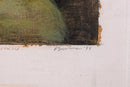 Barbara Goodman For Betty Signed Abstract Figurative Oil Painting on Paper 1994