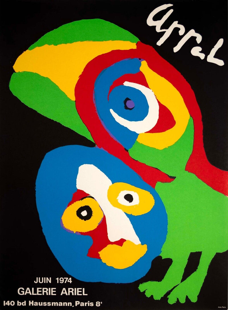 Karel Appel Galerie Ariel Expo 1974 Original Modern Abstract Lithographic Poster