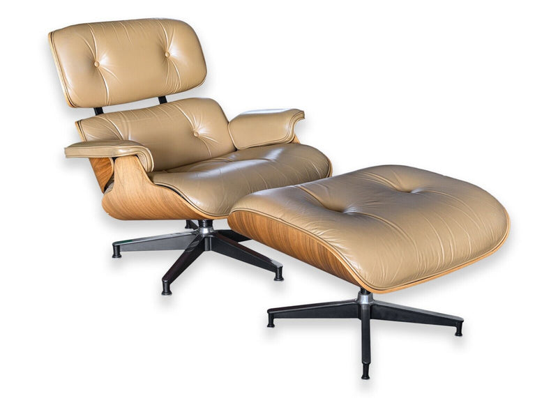 Herman Miller Eames Lounge Chair and Ottoman Beige 50th Anniversary Edition