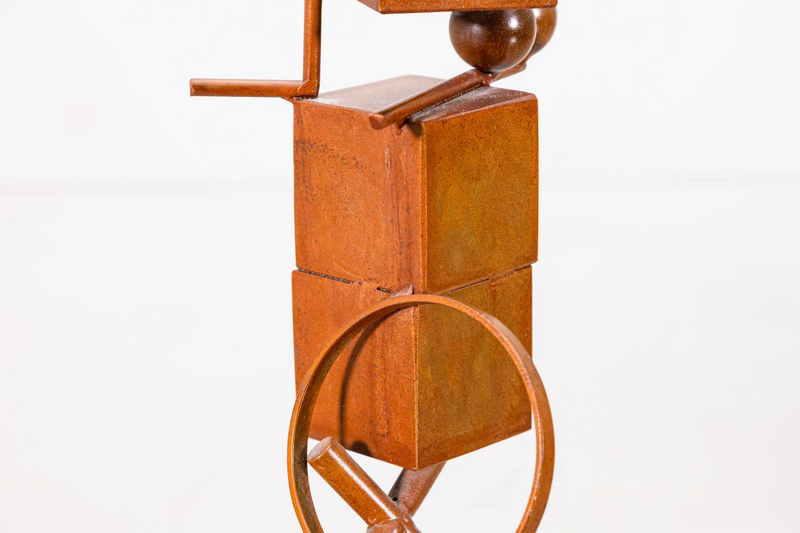 Fletcher Benton Untitled (Blocks on Blocks) Contemporary Welded Steel Sculpture