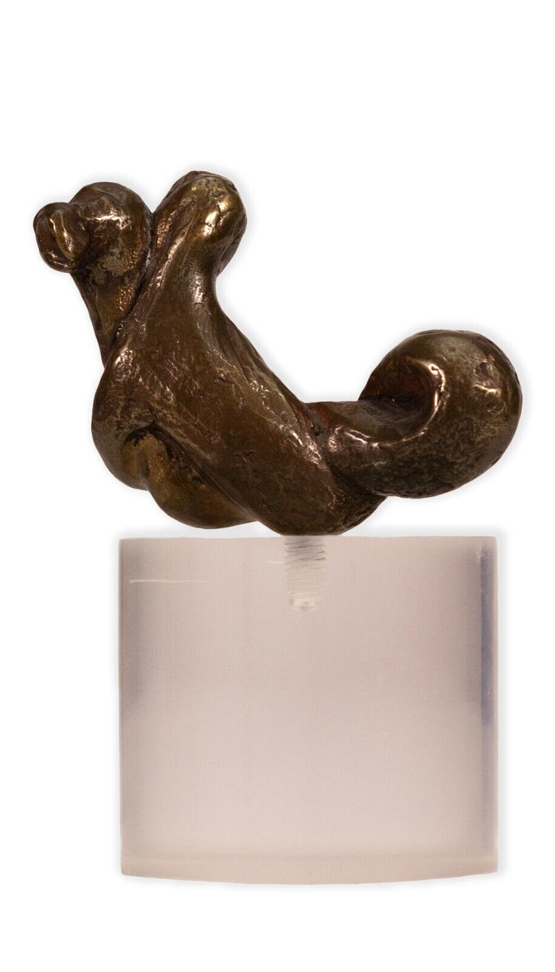 Arthur Schneider Signed Modernist Abstract Bronze Sculpture on Lucite Base 1970s