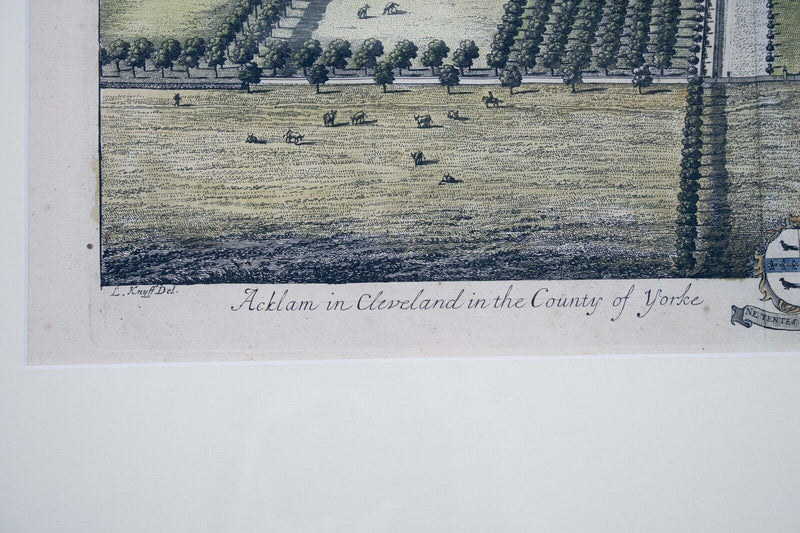 Johannes Kip Set of Four Bird’s Eye English Estate Views Engravings on Paper