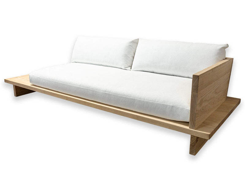 Maiden Home The Muir Contemporary Modern Linen and Handwaxed Ash Wood Sofa