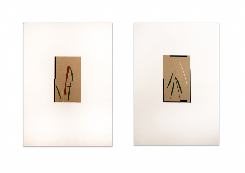 Stephen Edlich Untitled (Green Leaf) Pair of Modern Screenprints on Paper UF