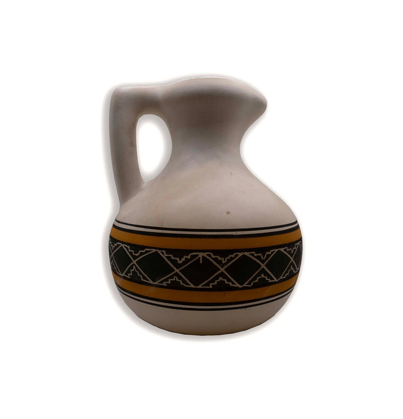 Southwestern Signed Ute Mountain Tribe Native American Pottery Jug Round Pitcher