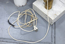 Brass and Acrylic Mid Century Modern Arc Floor Lamp with Marble Base