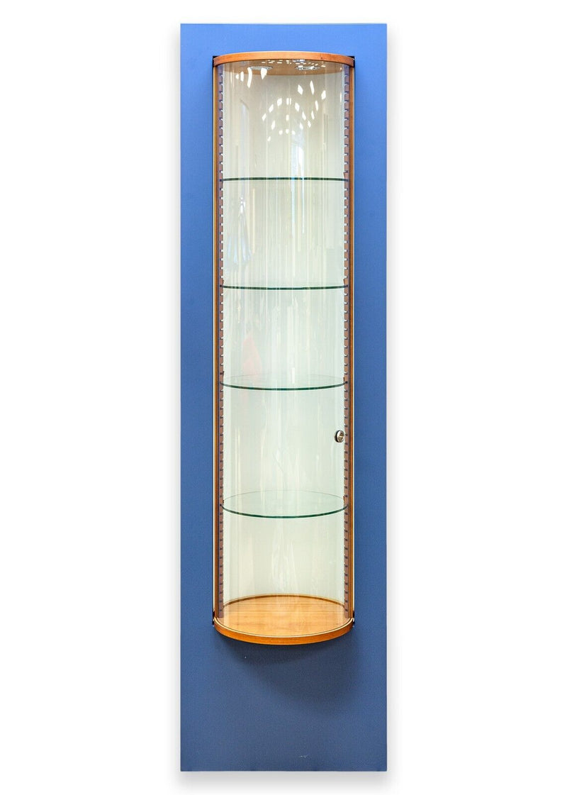 Christian Robert Contemporary Italian Illuminated Round Glass Shelving Wall Unit