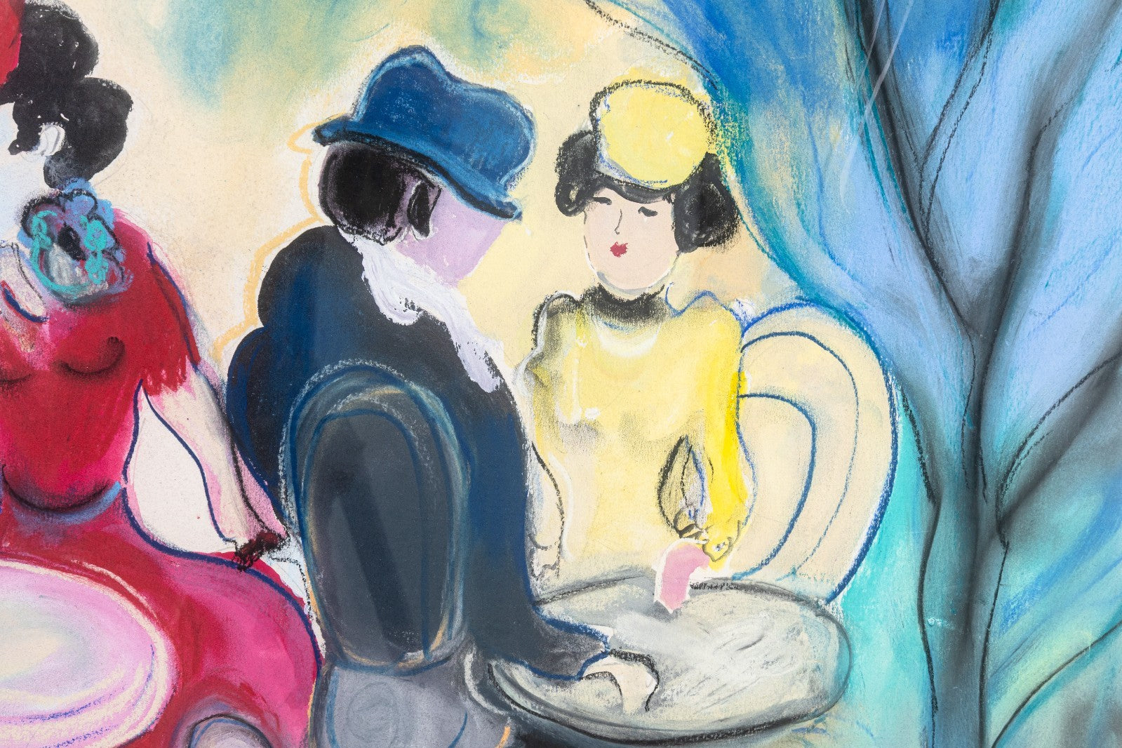 Zule Moskowitz Signed Post-Impressionist Figurative Pastel on