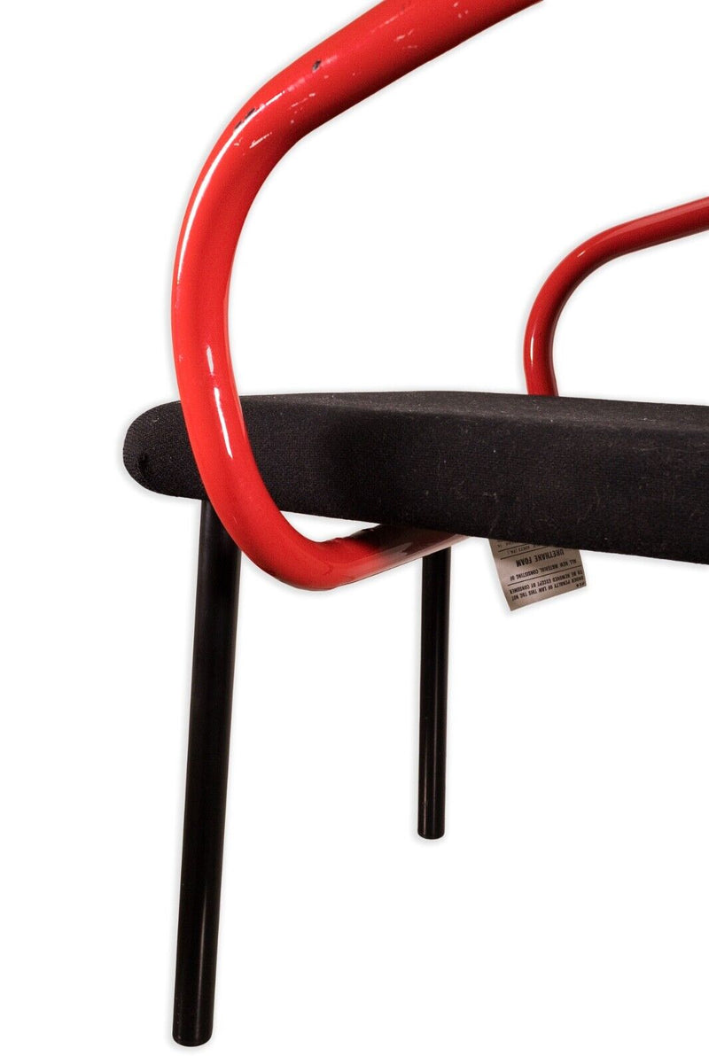 Ettore Sottsass for Knoll 1990s Mandarin Postmodern Tubular Steel Dining Chair