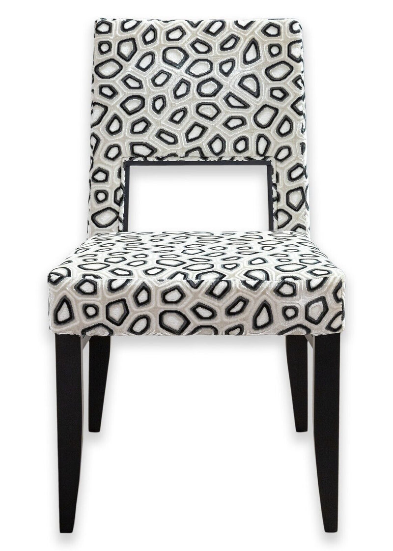 Set of 6 OFS Brand Kravet Fabric Black White Contemporary Modern Dining Chairs