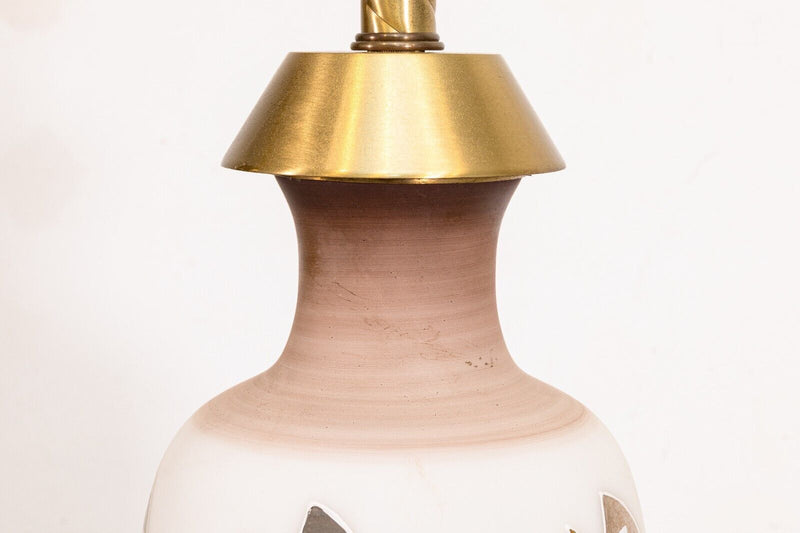 Weinberg Style Mid Centuy Modern Giraffe Design Glass Lamp with Brass Inlay