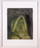 Barbara Goodman For Betty Signed Abstract Figurative Oil Painting on Paper 1994