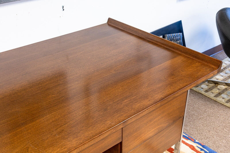 Rare Harvey Probber Mid Century Modern Walnut and Chrome Executive Writing Desk