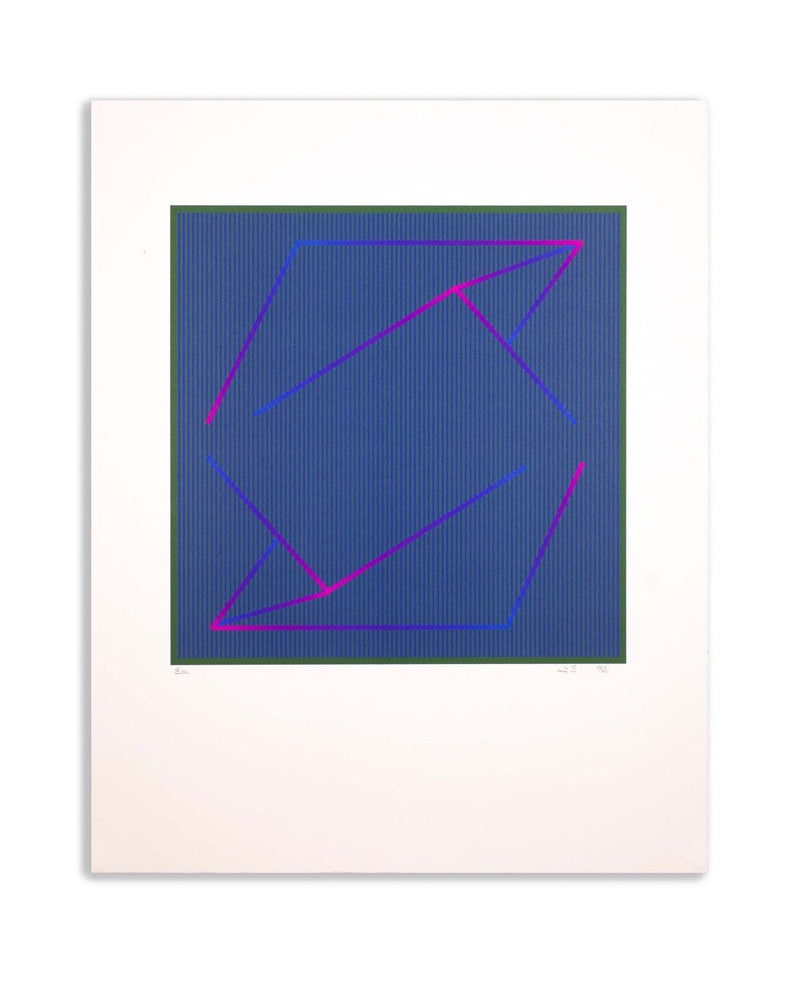 Julian Stanczak Lineal Embrace - Purple Signed Op Art Serigraph on Paper EA UF