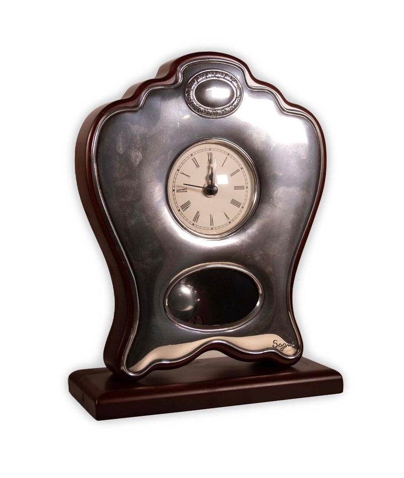 Sagni 925 Argenti Antique Art Nouveau Style Pendulum Table Clock Larms Italy